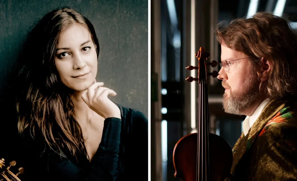 Foto Prof. Muriel Razavi (Viola) und Prof. Alexander Janiczek (Violine)
