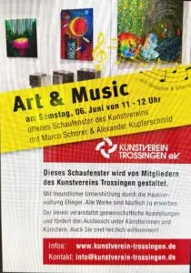 Art & Music“ gibt es am Samstag, 6. Juni von 11 bis 12 Uhr beim Offenen Schaufenster des Kunstvereins am Marktplatz 5. Bild: Kunstverein